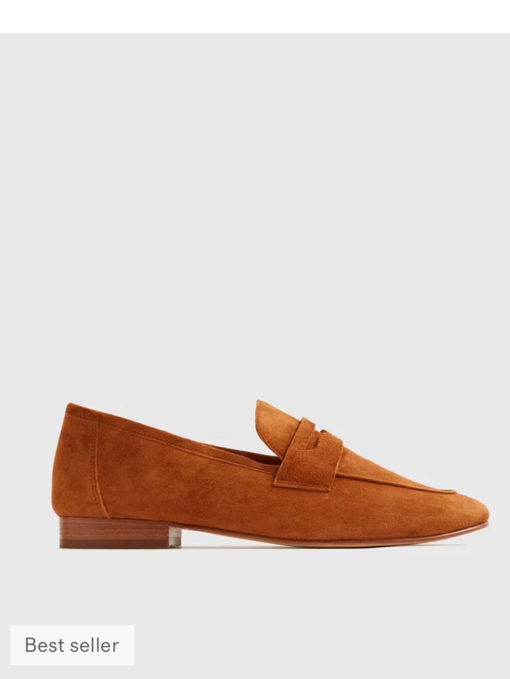 Quince Suede Penny Loafers in Cognac Brown